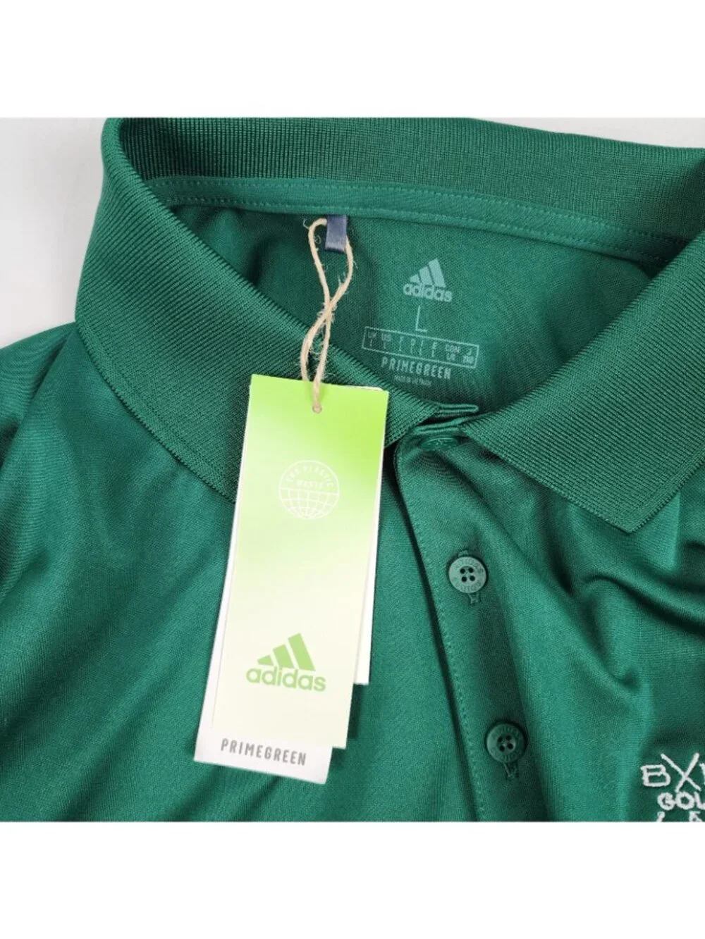Adidas Shirt Mens Large Prime Green adiPerformance S/S Golf Polo NWT